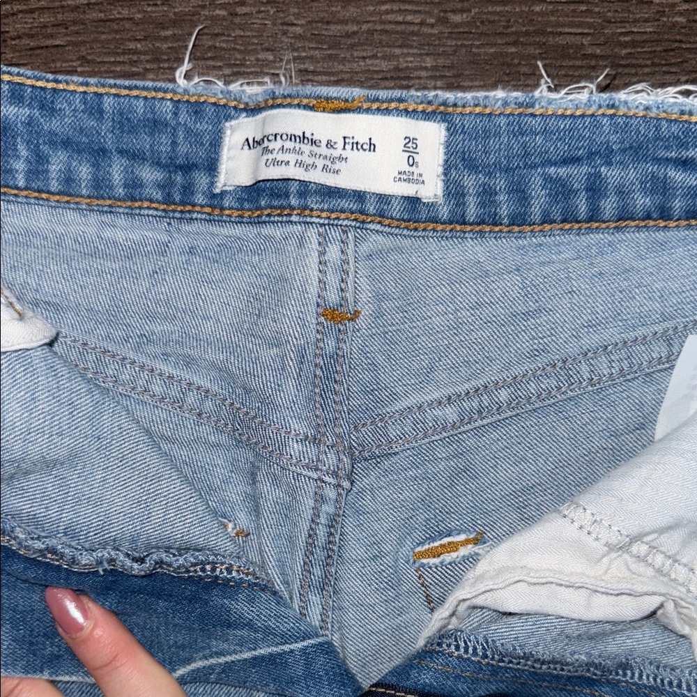 Abercrombie & Fitch Light Blue Cropped Jeans - Picture 2 of 6